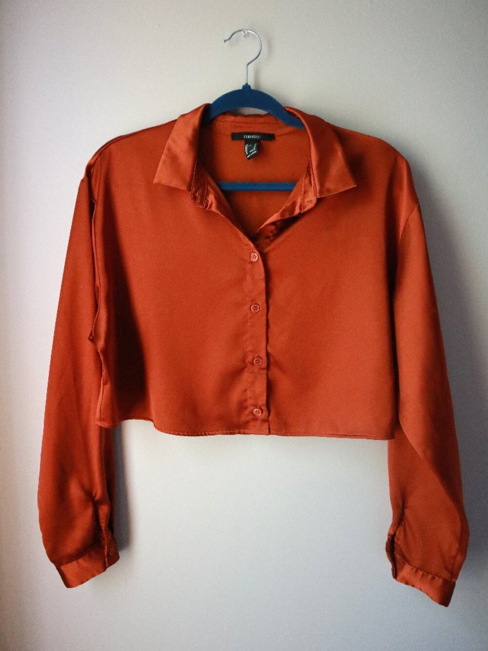 Boxy Satin Forever 21 Blouse